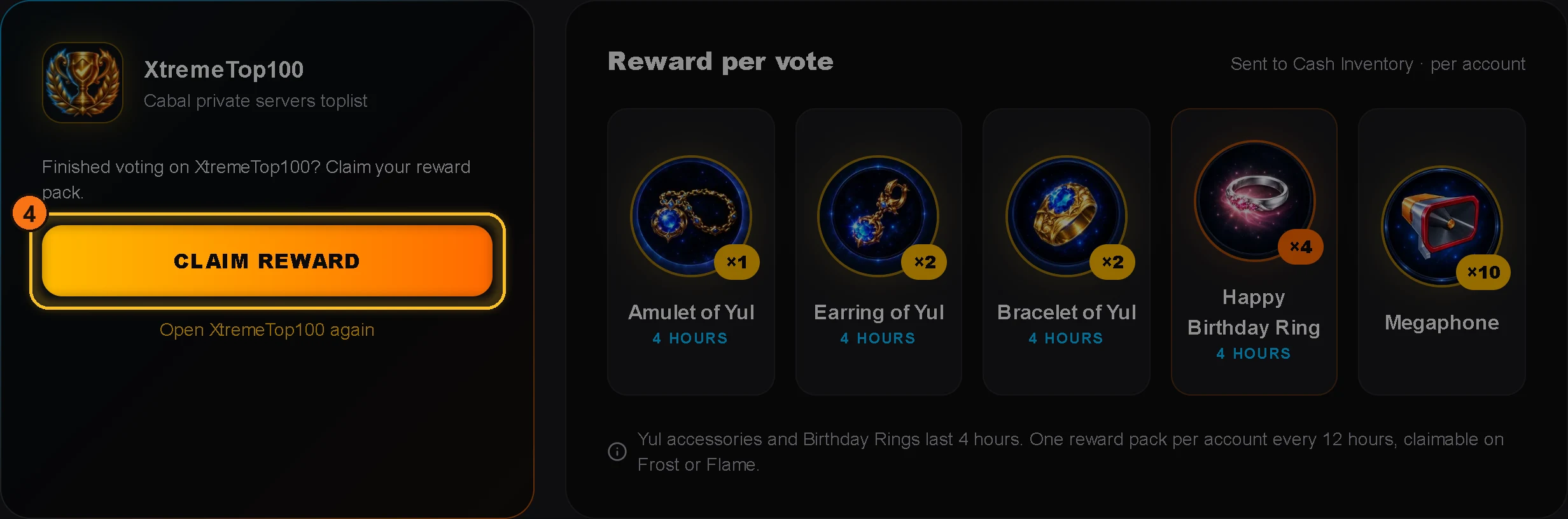 Rise vote page with the “Claim reward” button highlighted